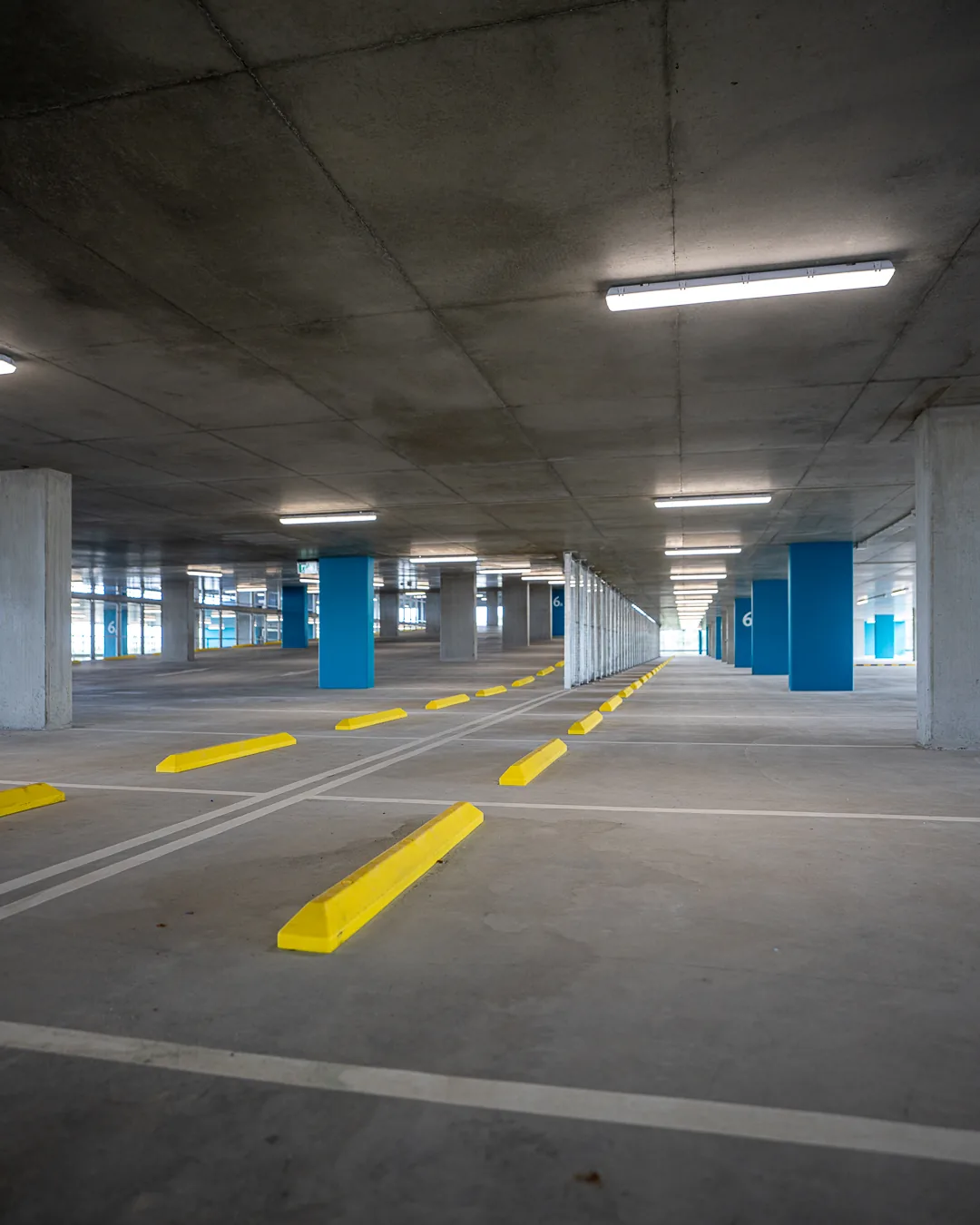 Wheel stops in the multi-deck car park, The Prince Charles Hospital